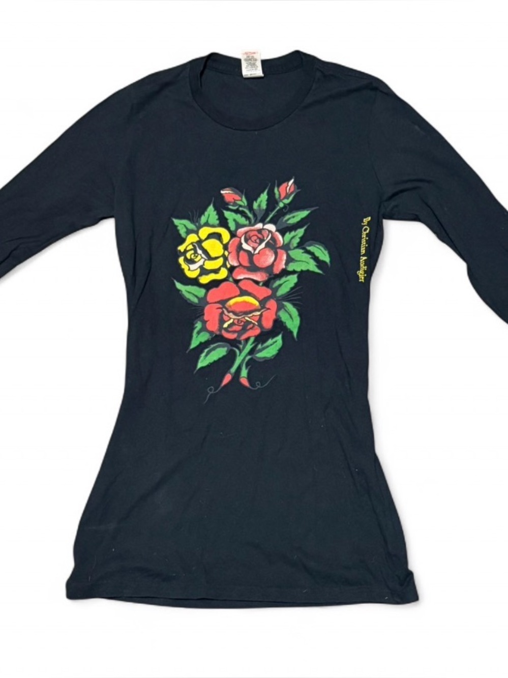 Vintage Ed Hardy by Christian Audigier Rose Graphic Long Sleeve Top